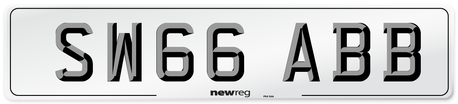 SW66 ABB Number Plate from New Reg